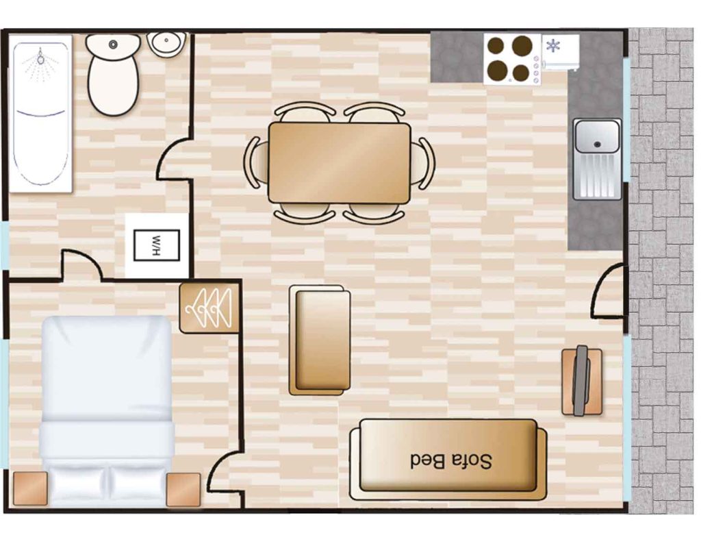 The-Paws-1-bed-villa-floor-plan