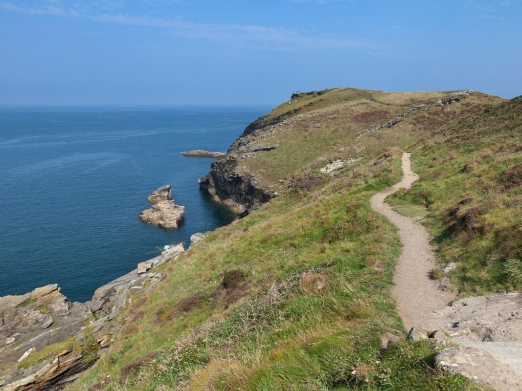 walking along North Devon’s South West Coast Path with sea views.